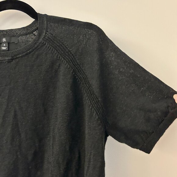 Banana Republic Raglan Short Sleeve Linen Blend Top in Black Size S - Picture 5 of 6